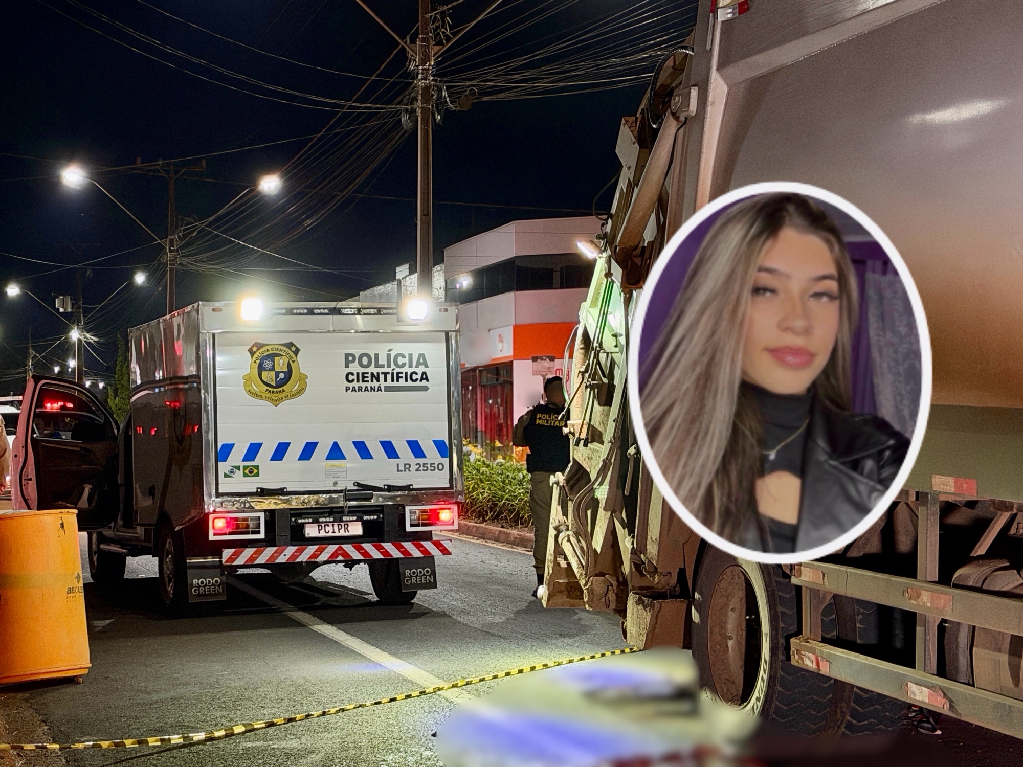 Identificada jovem que morreu em acidente com caminhão de lixo em Carambeí