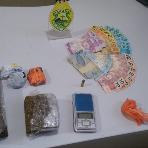 Polícia Militar apreende quase 1,3 kg de maconha em ação na região