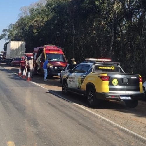 Colisão entre quatro veículos na PR-151 deixa um ferido