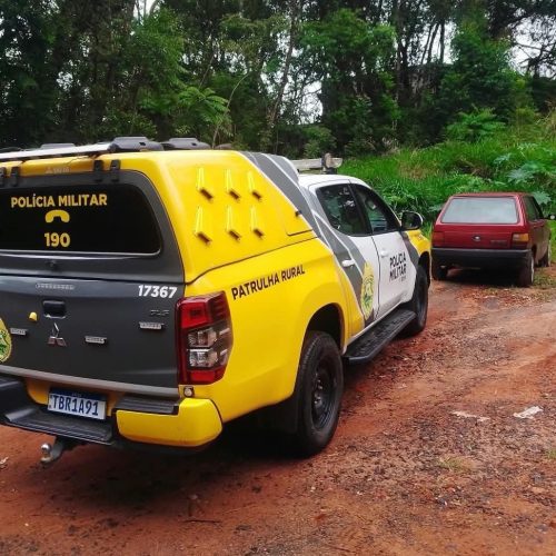 Patrulha Rural da PM recupera veículo furtado em meio à vegetação na região