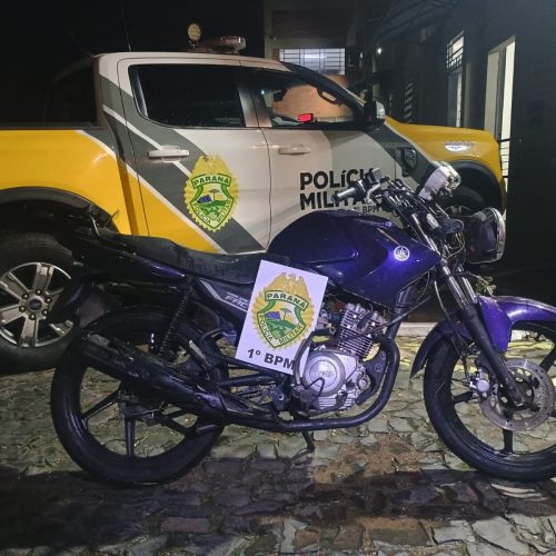 PM recupera motocicleta furtada no mesmo dia na região