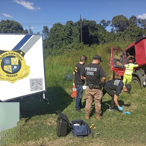 Motorista morre após caminhão bater em barranco na PR-151