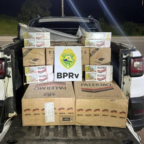 ROTAM apreende 7,5 mil maços de cigarros contrabandeados após perseguição na região