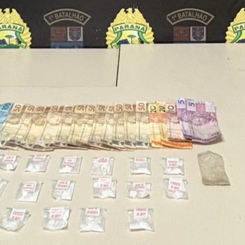 PM prende suspeito por tráfico após perseguição e apreende cocaína e ecstasy na região