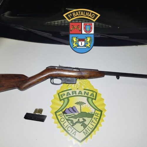 PM de Carambeí prende homem por violência doméstica e porte ilegal de arma na zona rural