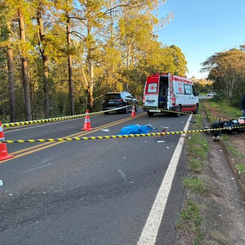 Motociclista morre em grave acidente na PR-151 entre Ponta Grossa e Carambeí