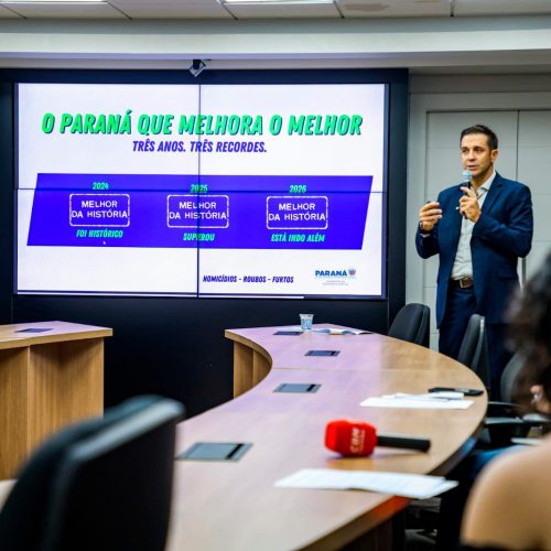 Paraná tem redução de 10% nos homicídios e 22% nos roubos no 1º trimestre de 2026