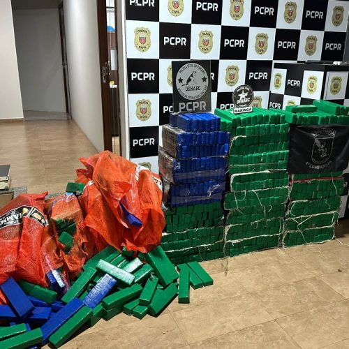 PCPR e PMPR localizam 589 quilos de maconha transportada em caminhão