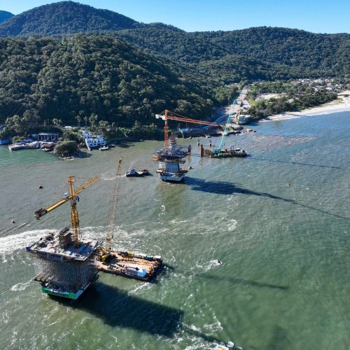 Ponte de Guaratuba chega a 60% de execução com avanço nas obras dos acessos