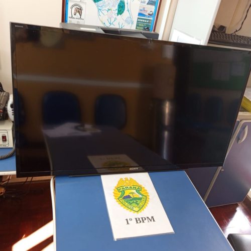PM recupera televisão furtada durante ação de patrulhamento&nbsp;na região
