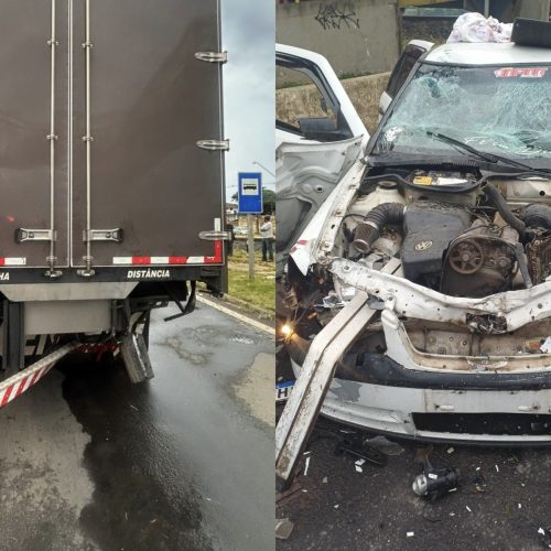 Colisão traseira na BR-373 deixa seis feridos em Ponta Grossa