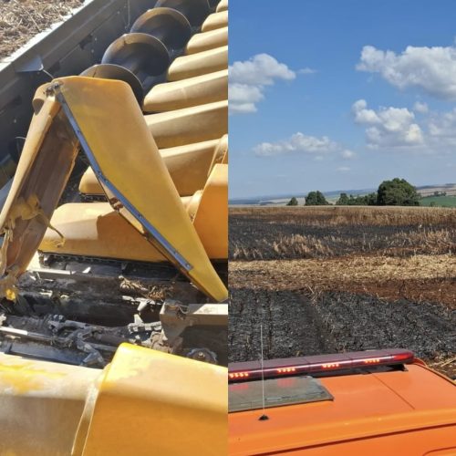 Incêndio em lavoura mobiliza bombeiro comunitário na área rural de Carambeí