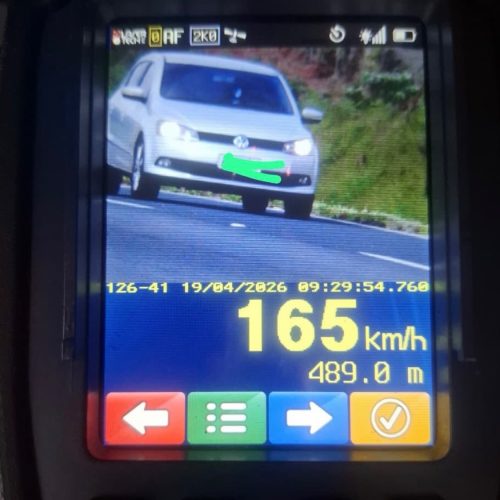 Radar flagra veículo a 165 km/h na PR-151 em Carambeí