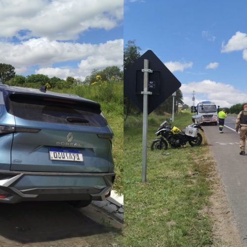 Motociclista fica ferido em acidente na PR-151, em Carambeí